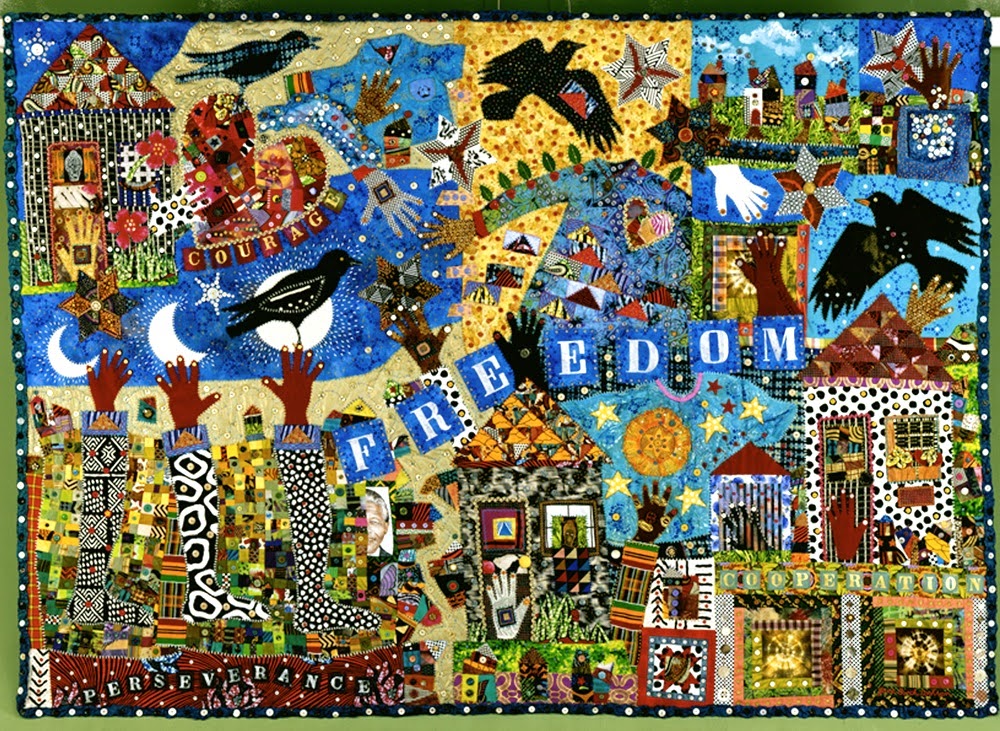 "Crossing to Freedom" quilt by Jane Burch Cochran.